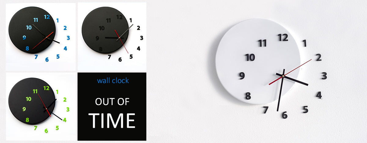 wall clock Out of time white