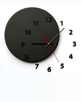 wall clock OUT OF TIME black_black - light4dark