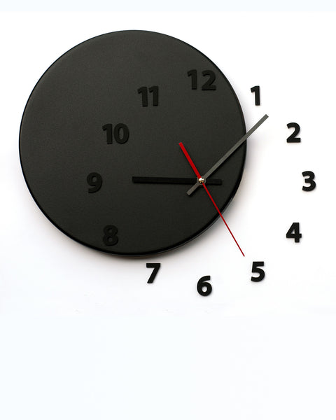 wall clock OUT OF TIME black_black - light4dark