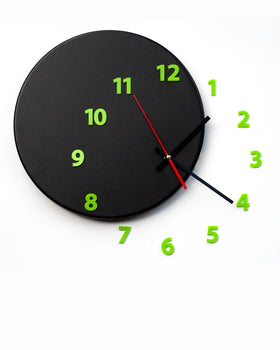 wall clock OUT OF TIME black_green - light4dark