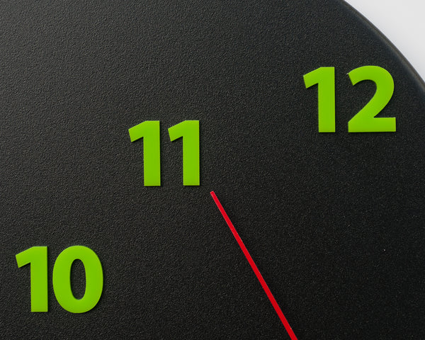 wall clock OUT OF TIME black_green - light4dark