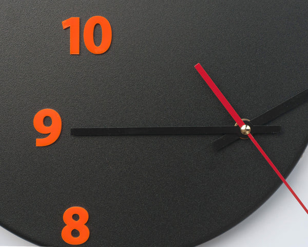 wall clock OUT OF TIME black_orange - light4dark