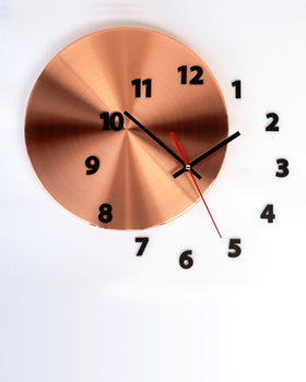 wall clock OUT OF TIME copper - light4dark