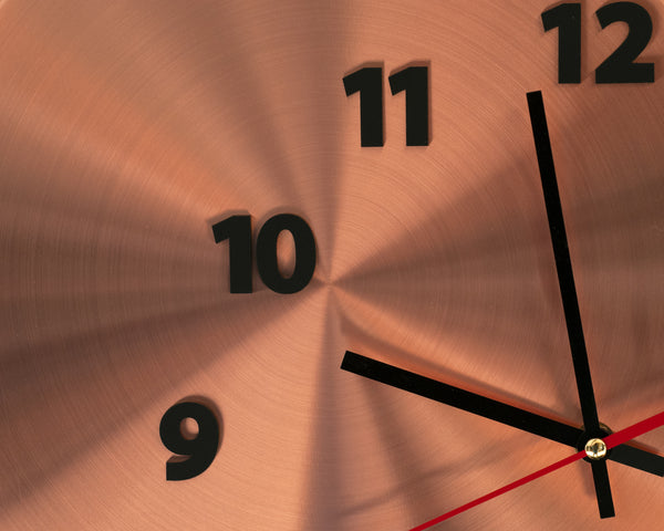 wall clock OUT OF TIME copper - light4dark