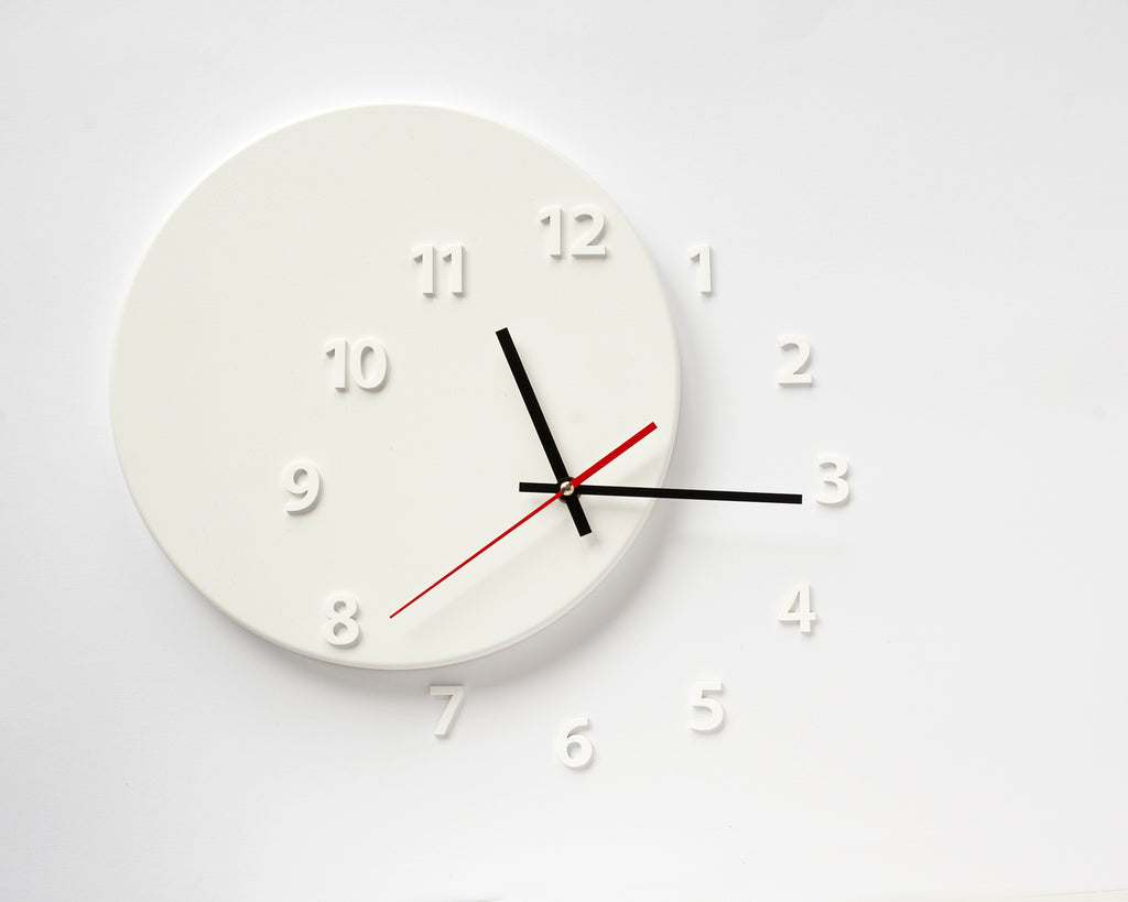 wall clock OUT OF TIME black_orange - light4dark