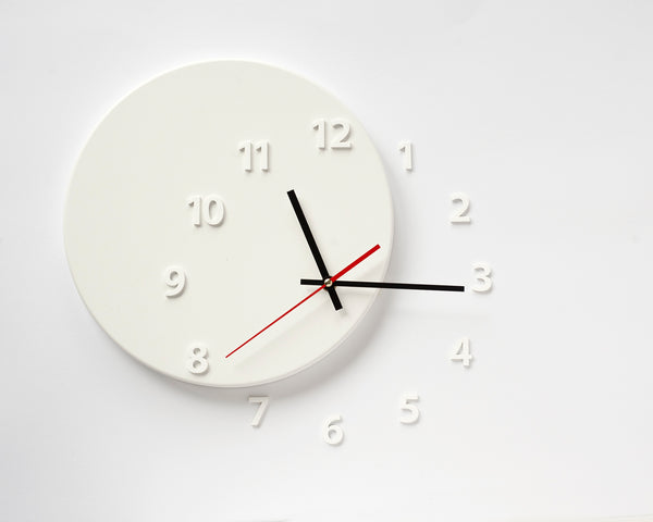 wall clock OUT OF TIME white - light4dark
