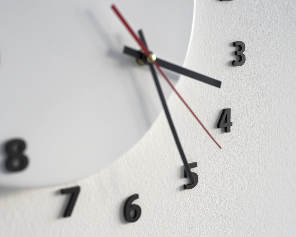 wall clock OUT OF TIME black_orange - light4dark